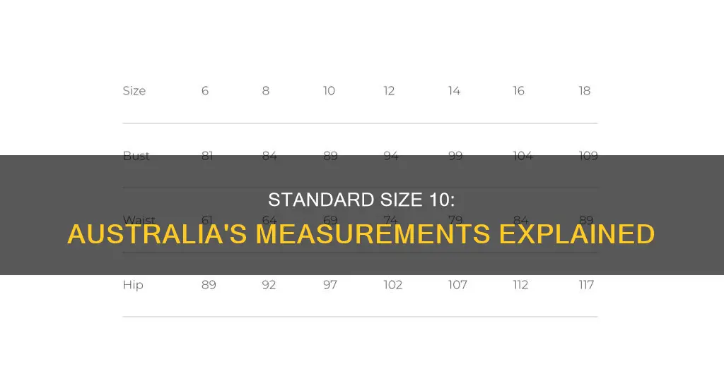 what are the measurements for a size 10 australia
