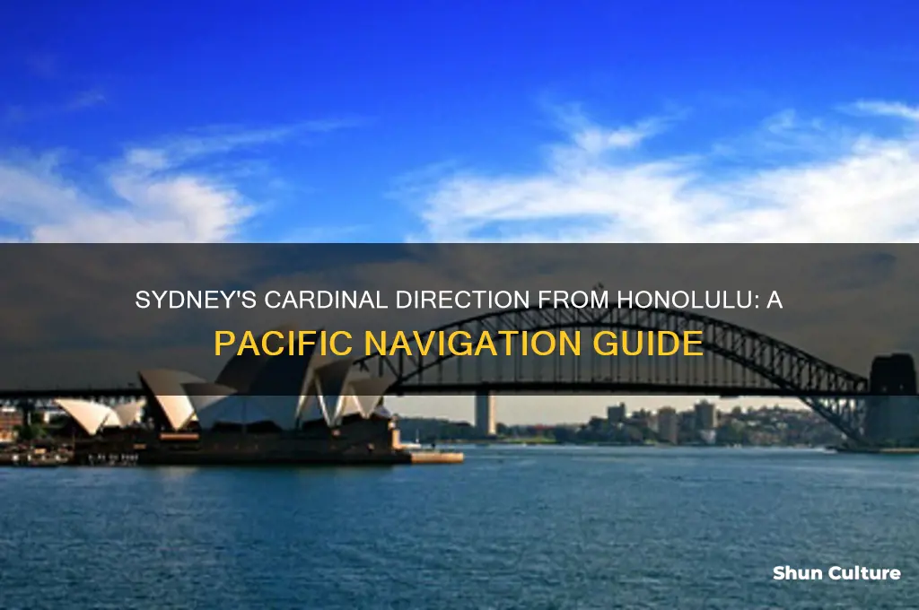 what cardinal direction is sydney australia from honolulu