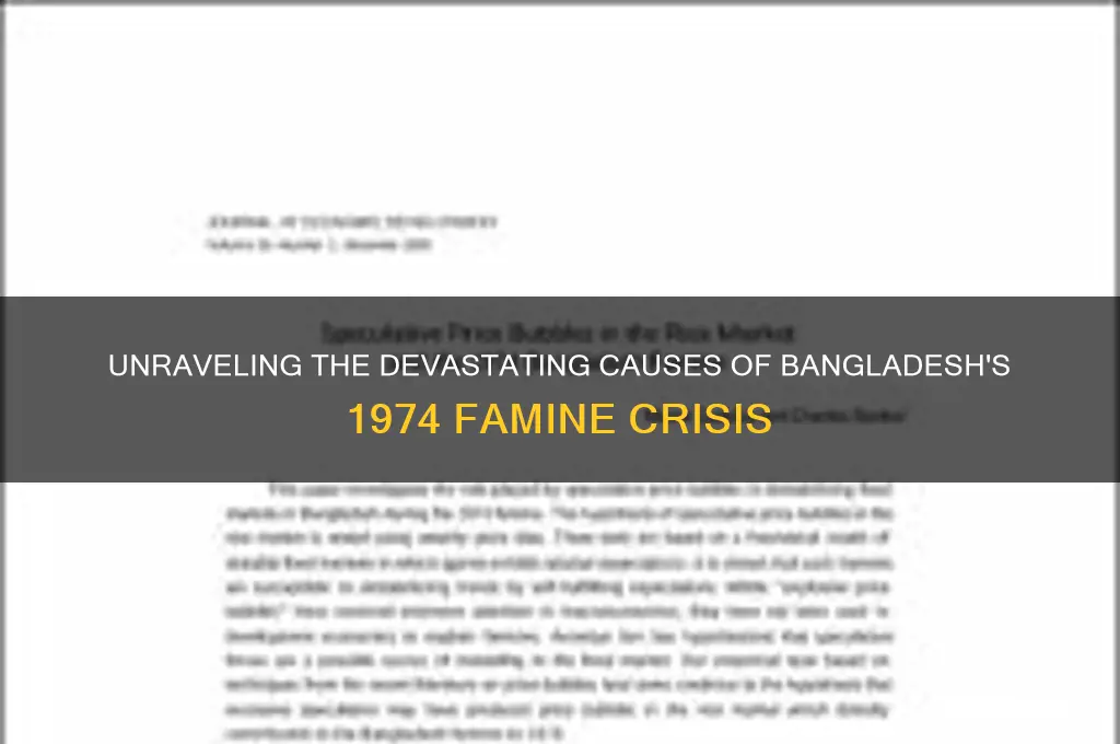 what caused the bangladesh famine in 1974