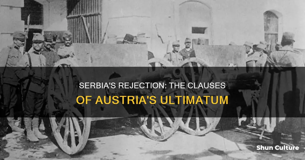 what clauses did serbia reject in austria ultimatum