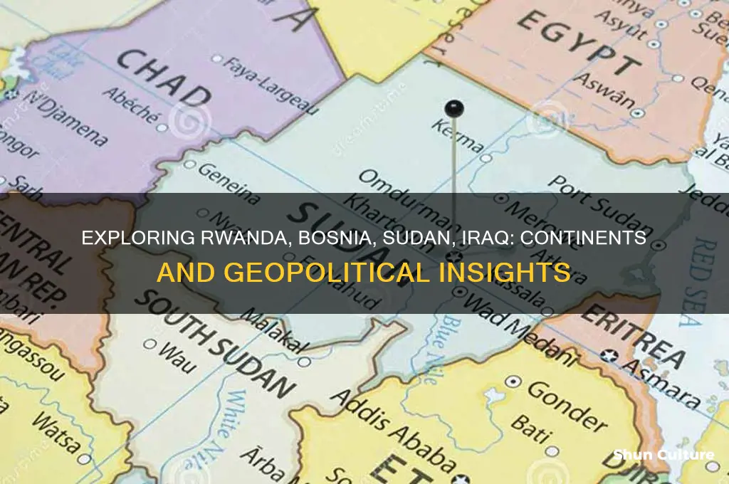 what continent is rwanda bosnia sudan iraq