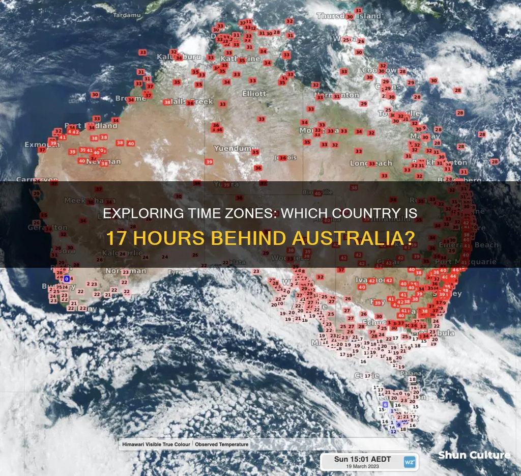 what country is 17 hours behind australia