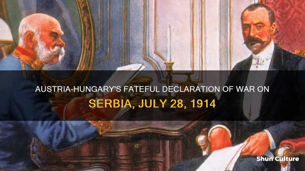 what date in 1914 did austria-hungary declared war on serbia