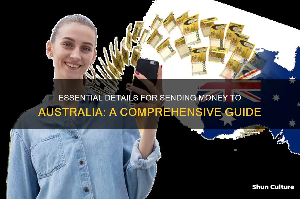 what details do I need to send money to australia