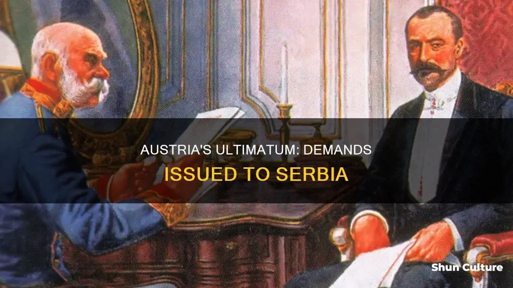 what did austria issued to serbia