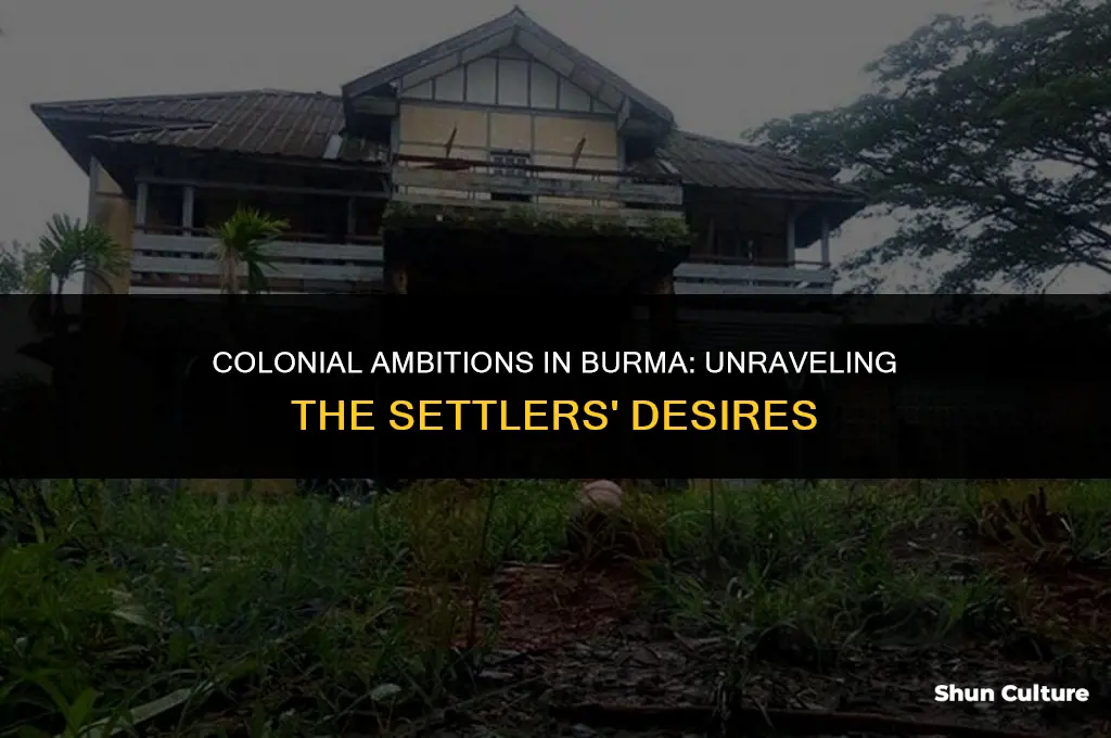 what did the colonists want in burma