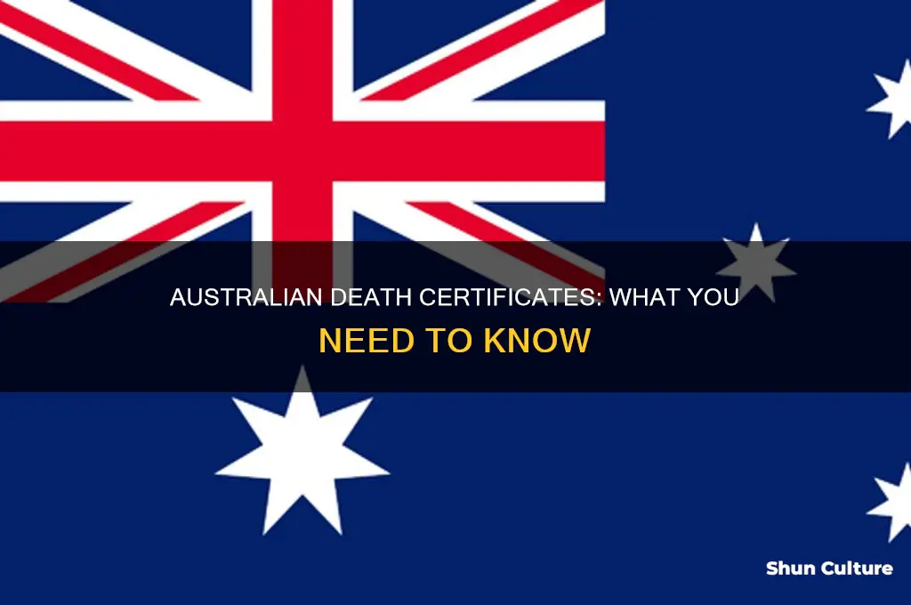 what does a death certificate look like in australia