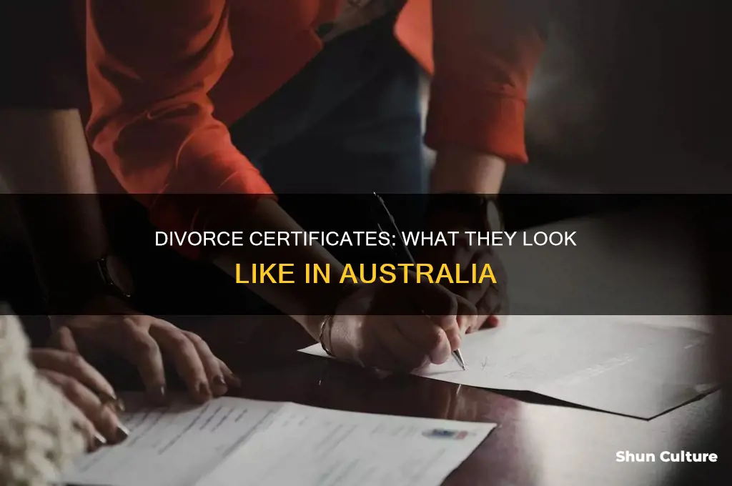what does a divorce certificate look like australia