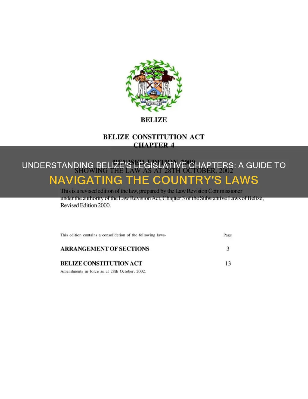 what does chapter mean in belize legislation