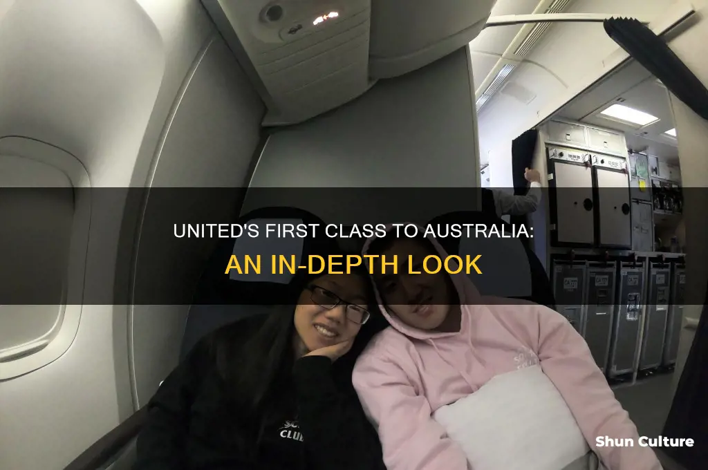 what does first class on united to australia look like