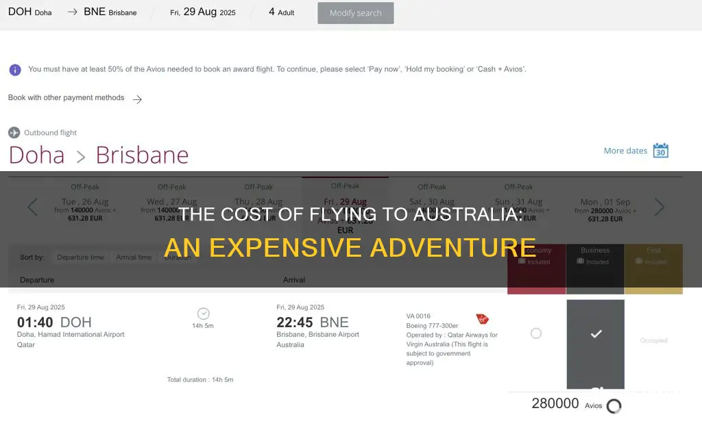 what does it cost to fly to australia