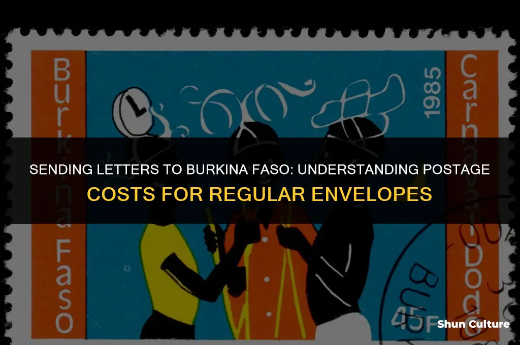 what does postage cost for regular envelope to burkina faso