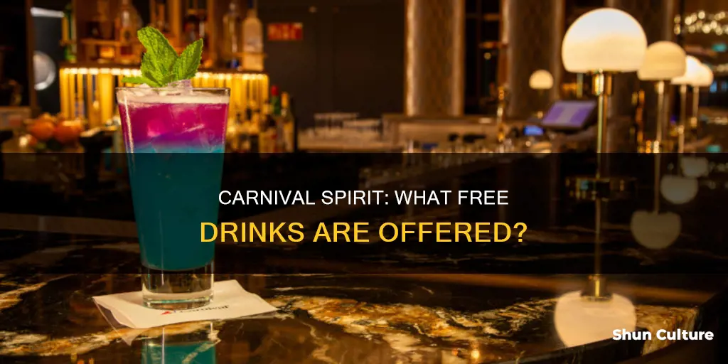 what drinks are free on carnival spirit australia