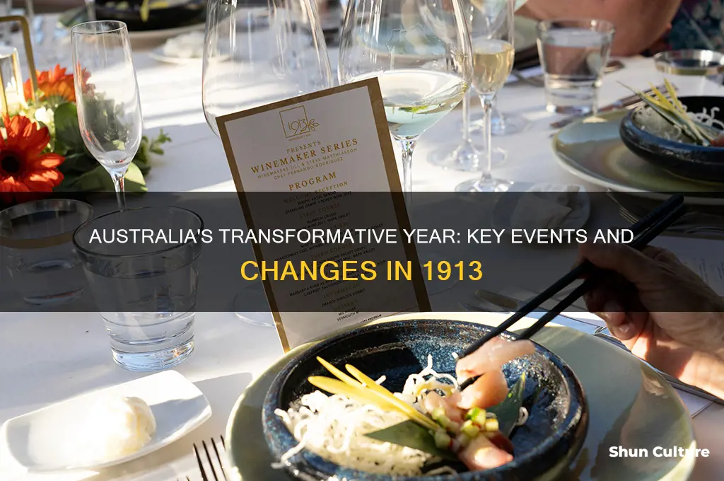 what happened in the year 1913 in australia
