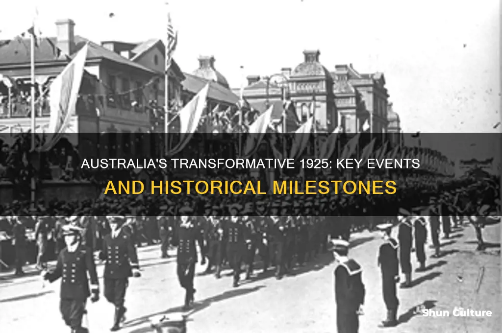 what happened in the year 1925 in australia