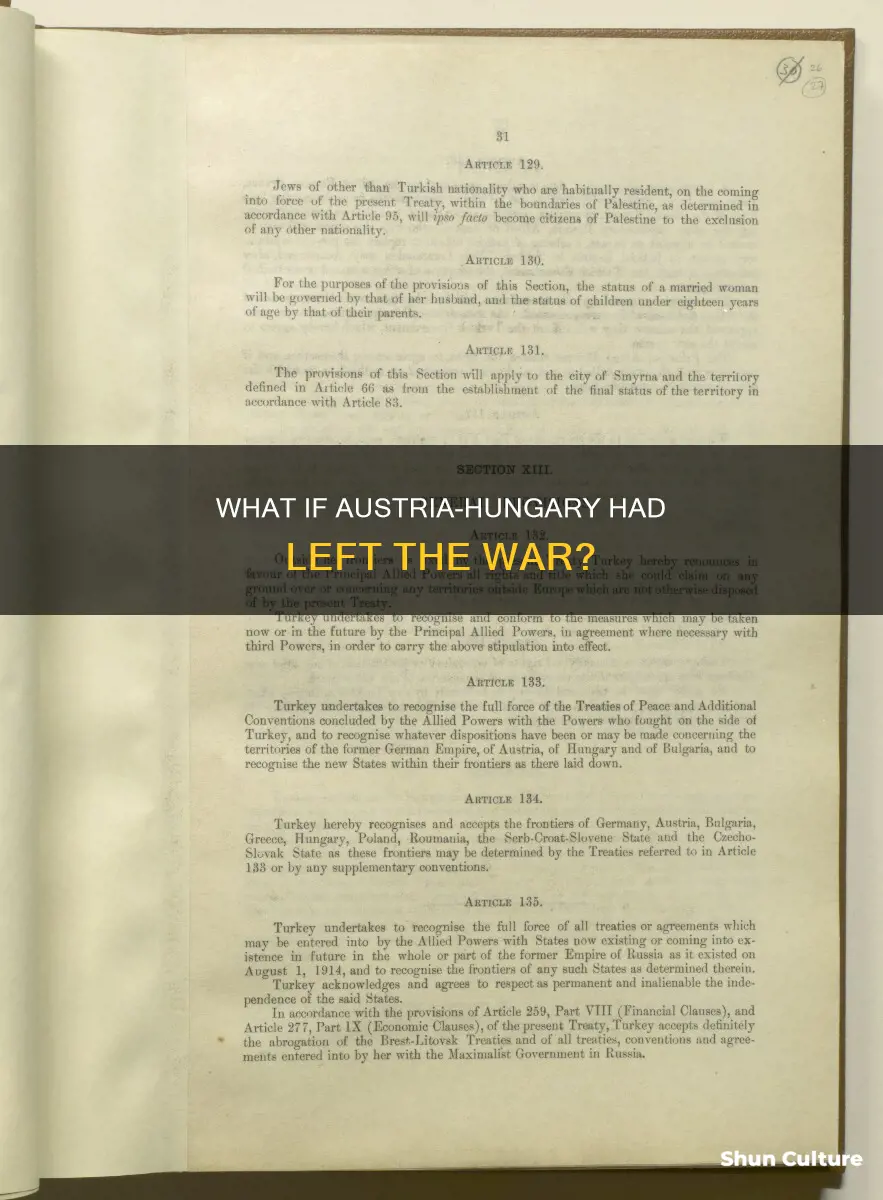 what if austria-hungary dropped out of the war