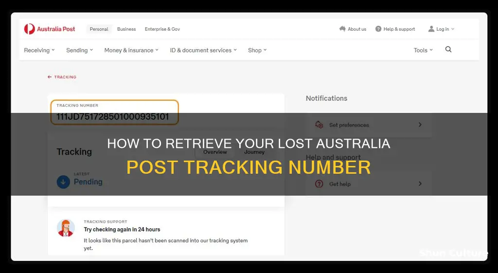 what if I lost my tracking number australia post