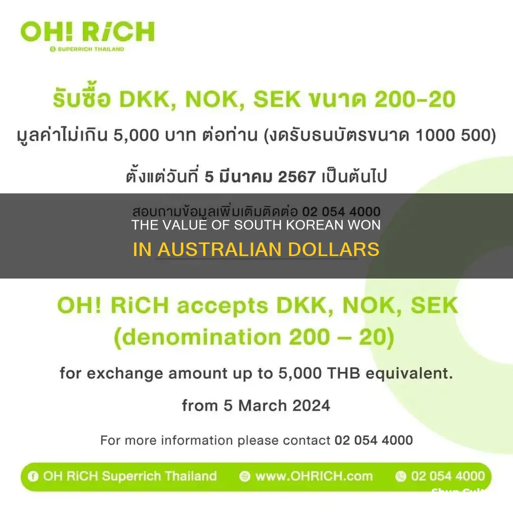 what is 1000 won in australian dollars