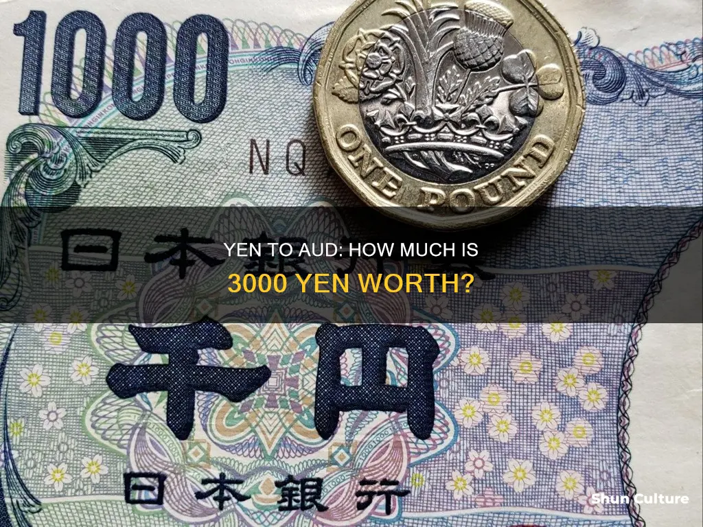 what is 3000 yen in australian dollars