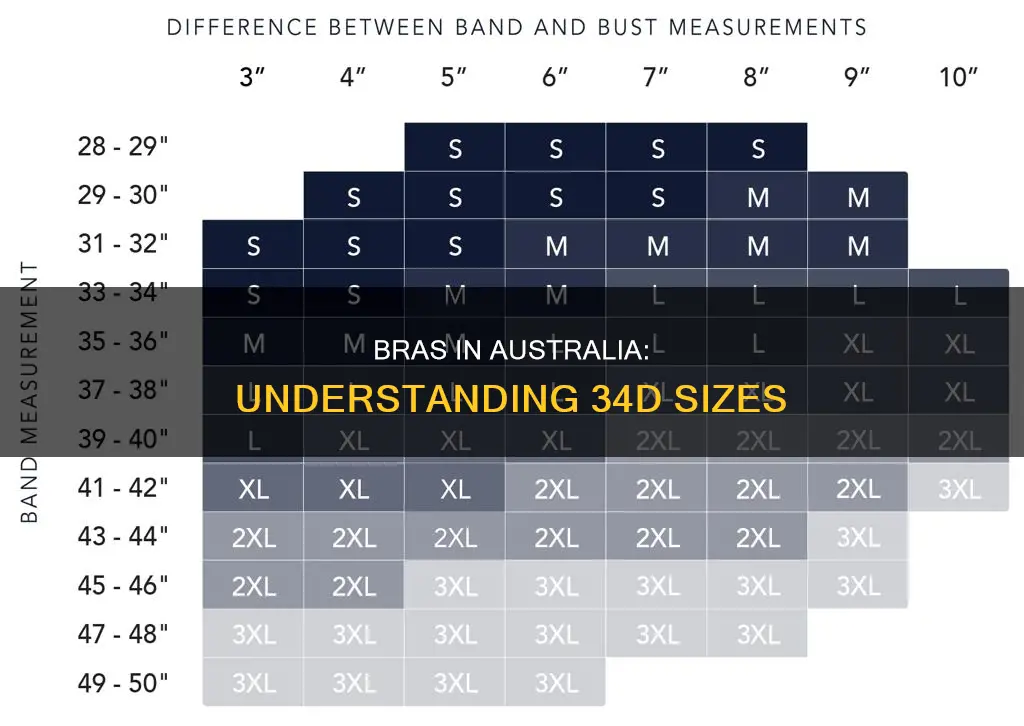 what is 34d in australian size