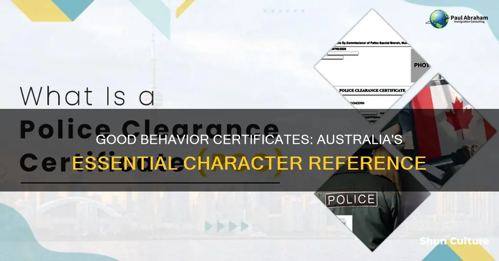 what is a certificate of good behavior australia