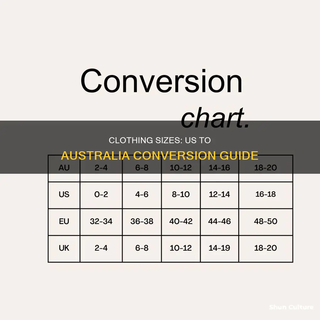what is a large in us to australian size