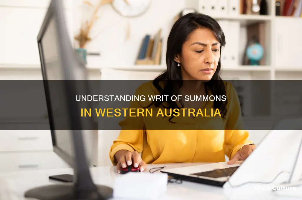 what is a writ of summons in western australia