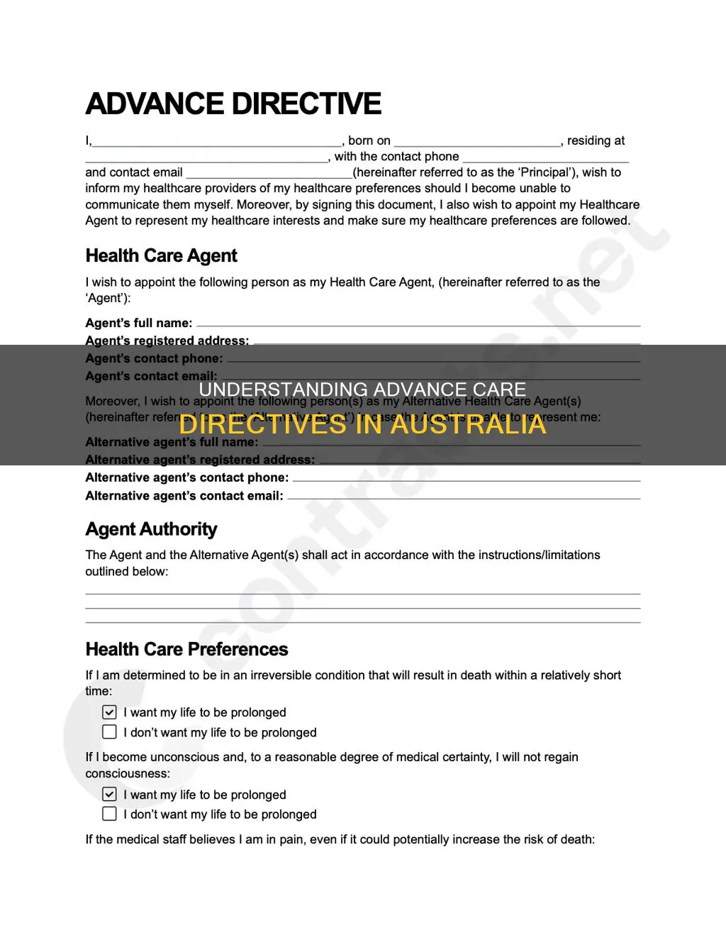 what is an advance care directive australia