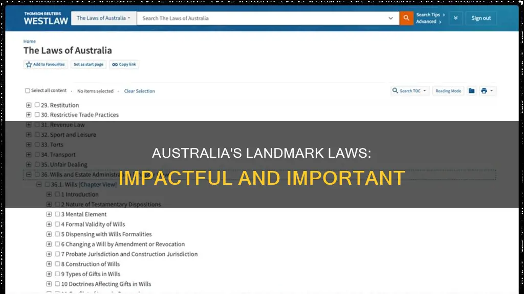 what is an important law that was made in australia