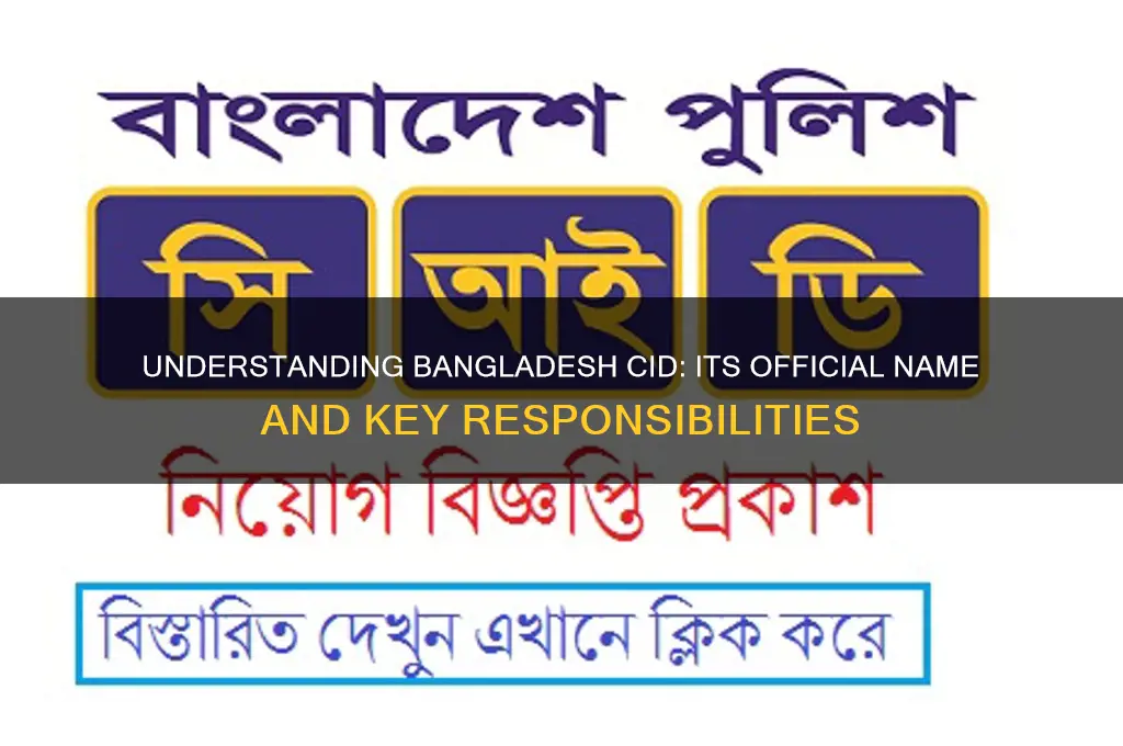 what is bangladesh cid name for