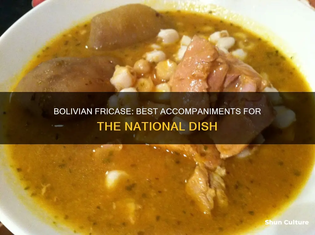 what is bolivian fricase served with