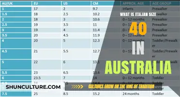 Clothing Sizes: Italian 40 Equals What in Australia?