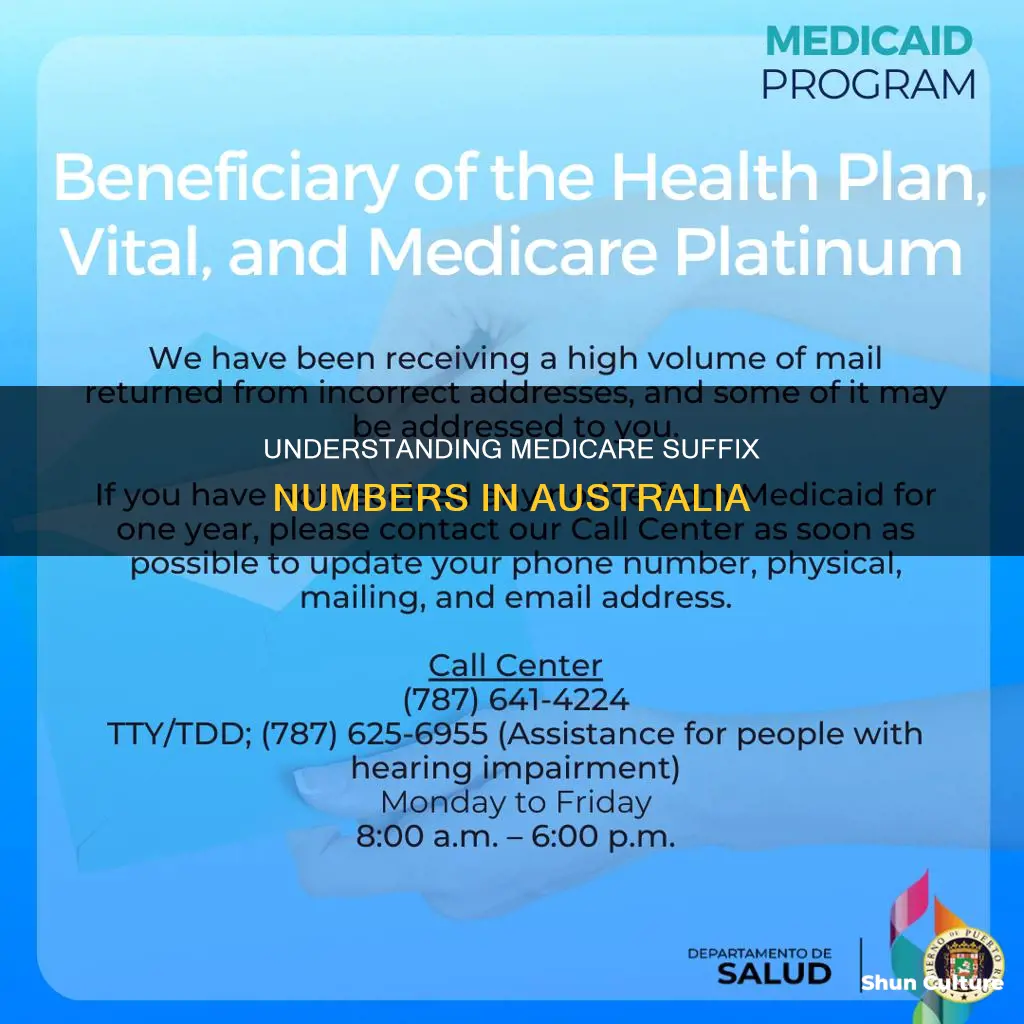 what is medicare suffix number australia