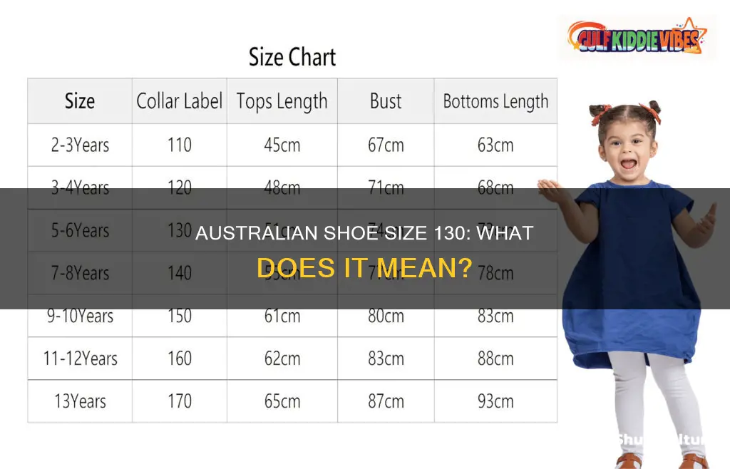 what is size 130 in australia