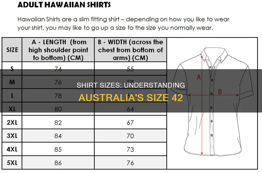 what is size 42 shirt in australia