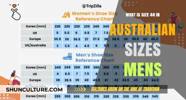 Menswear Size Conversions: 44 to Aus