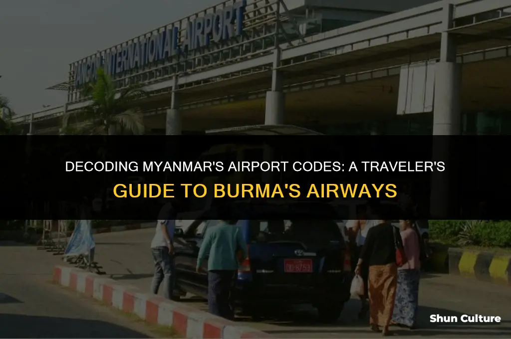 what is the 3 airport code for burma