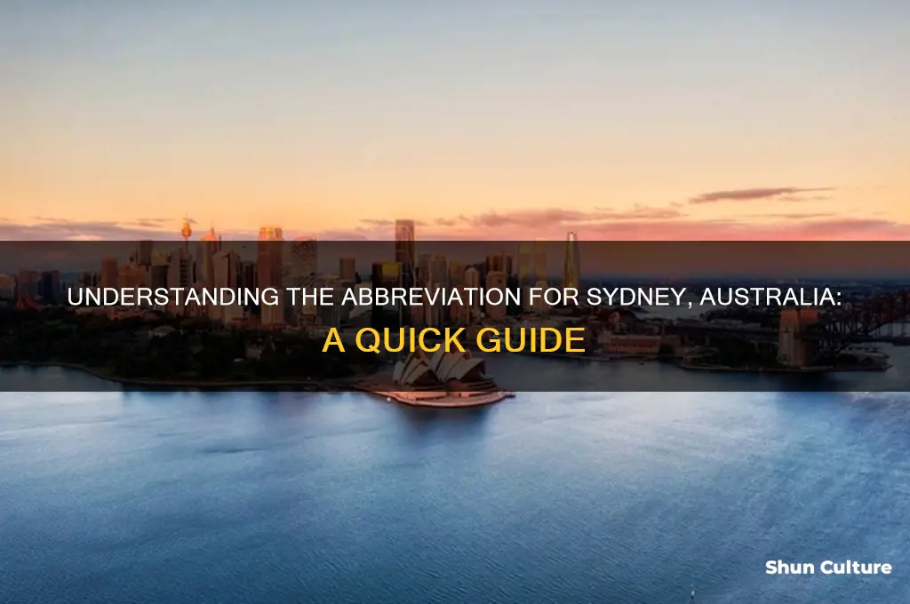 what is the abbreviation for sydney australia