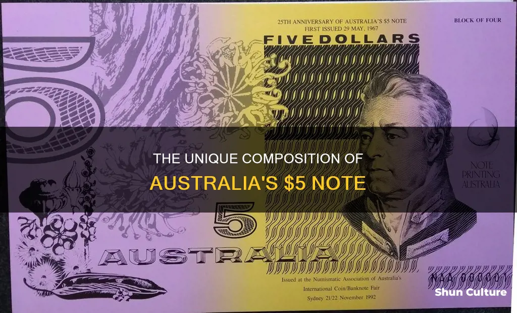 what is the australian 5 dollar note made of