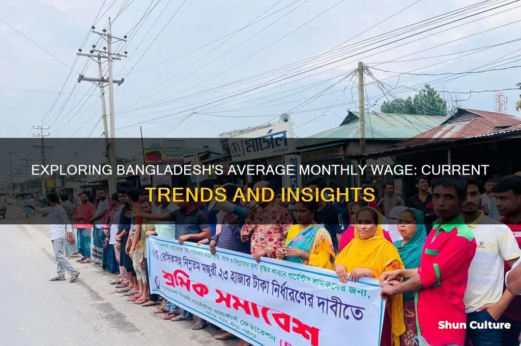 what is the average monthly wage in bangladesh