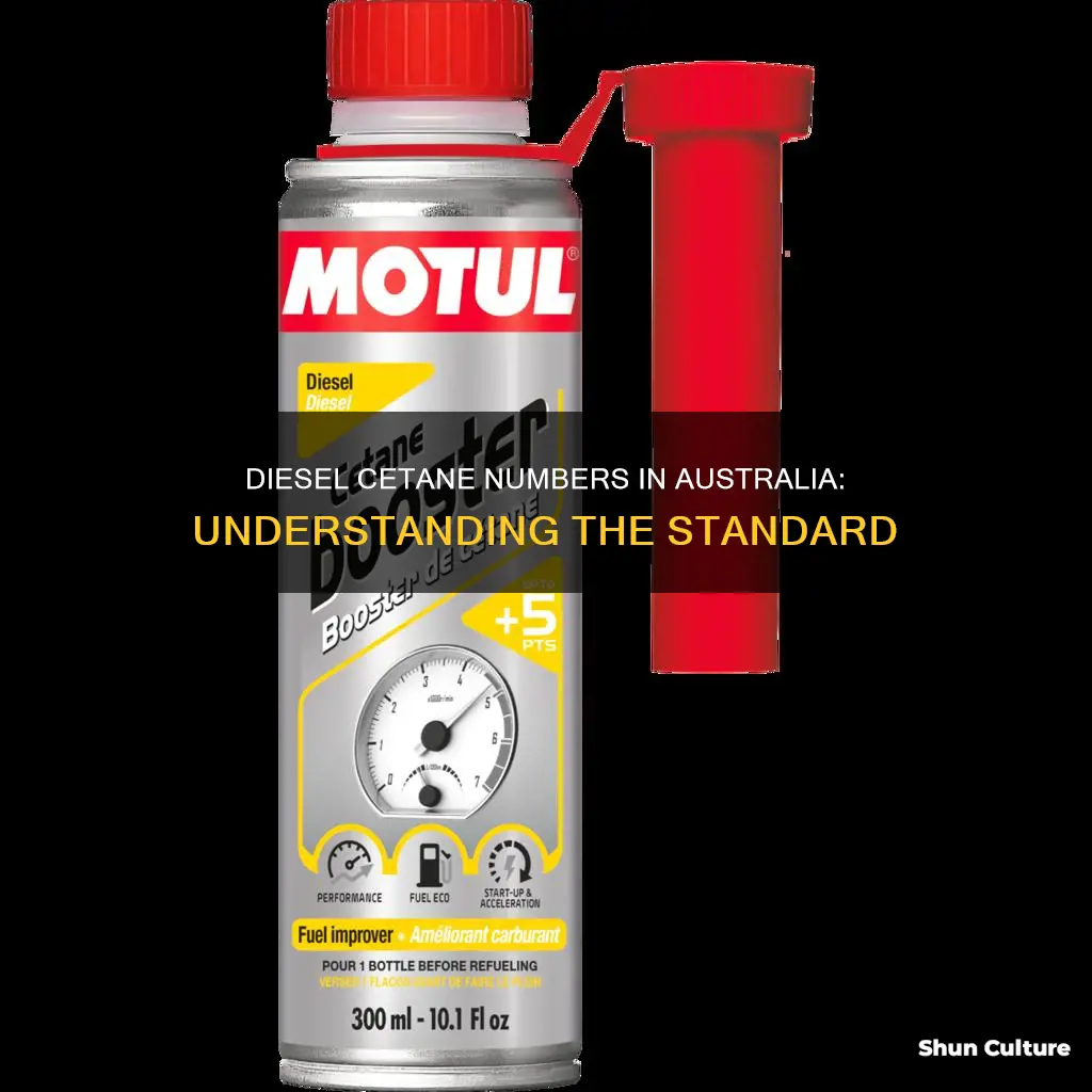 what is the cetane number of diesel fuel in australia