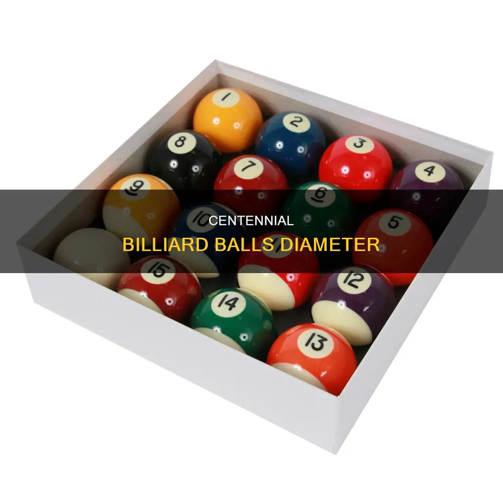 what is the diameter of the brunswick centennial billiard balls