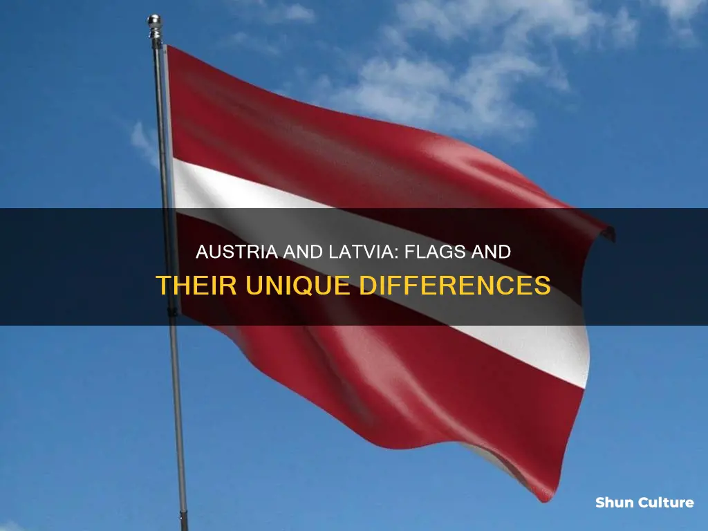 what is the difference between austria and latvia flags