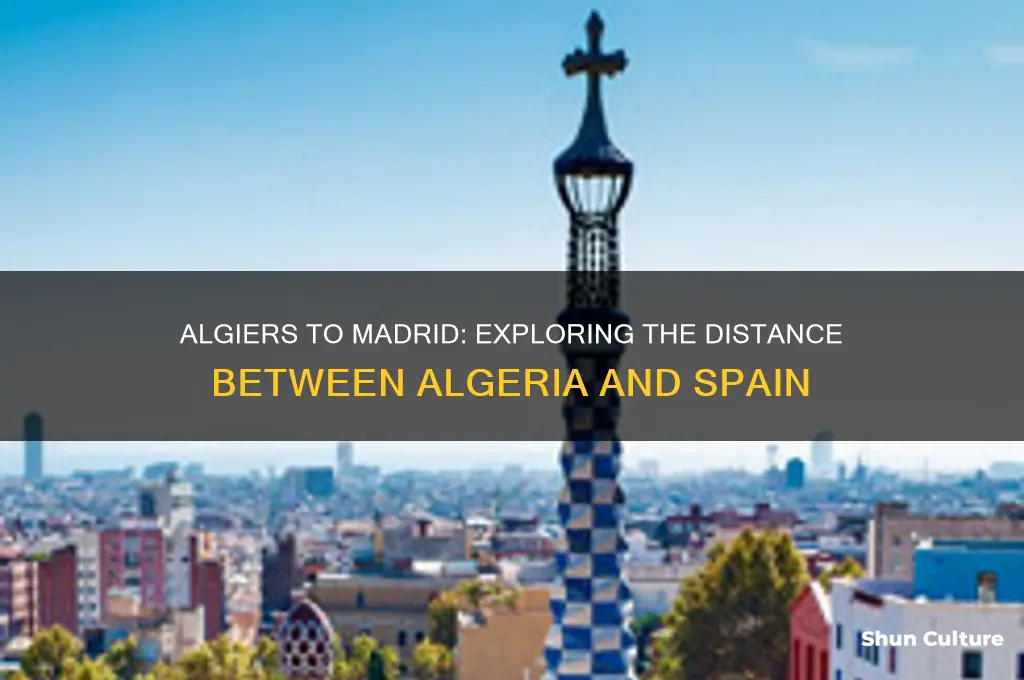 what is the distance from algiers algeria to madrid spain