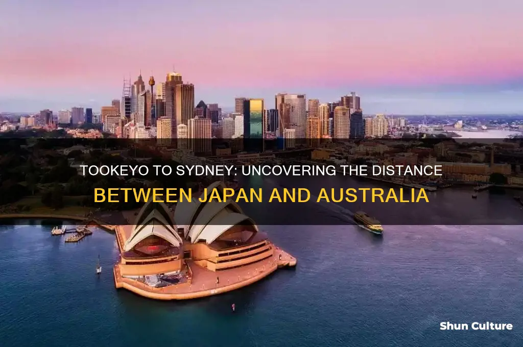 what is the distance from tookeyo japan to sydney australia