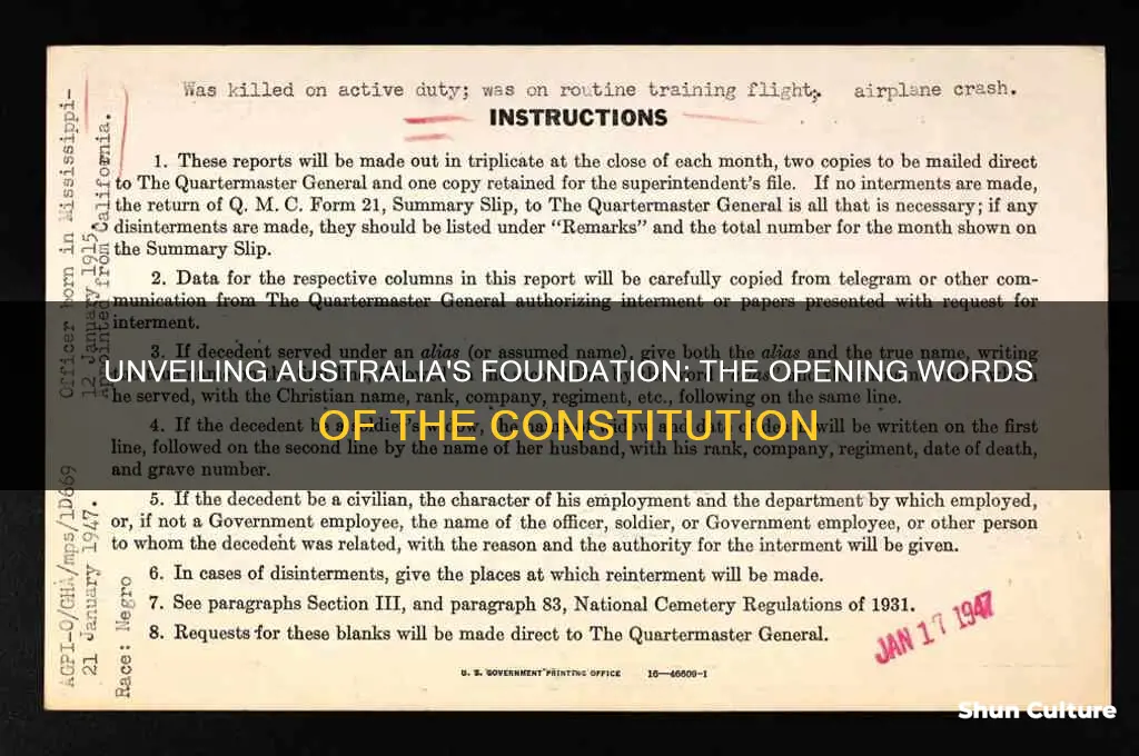 what is the first line of the australian constitution