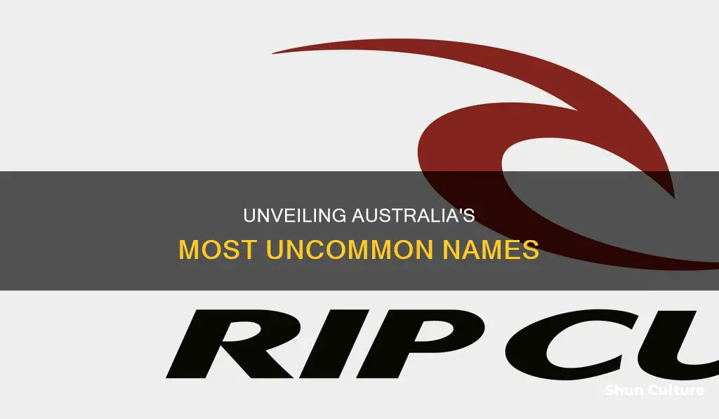 what is the least popular name in australia