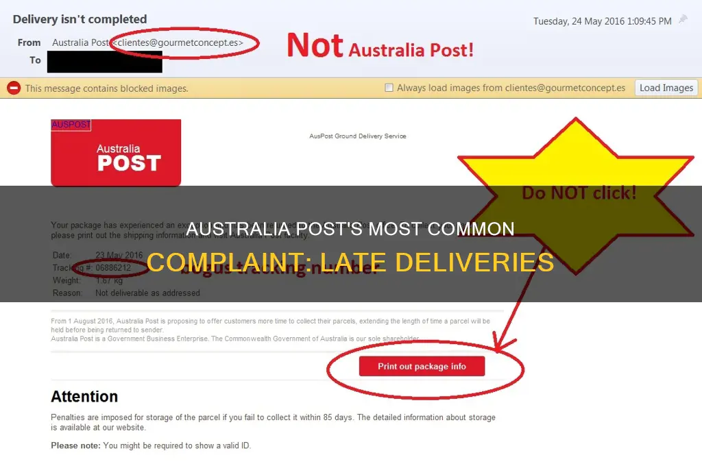 what is the number one australia post complaint