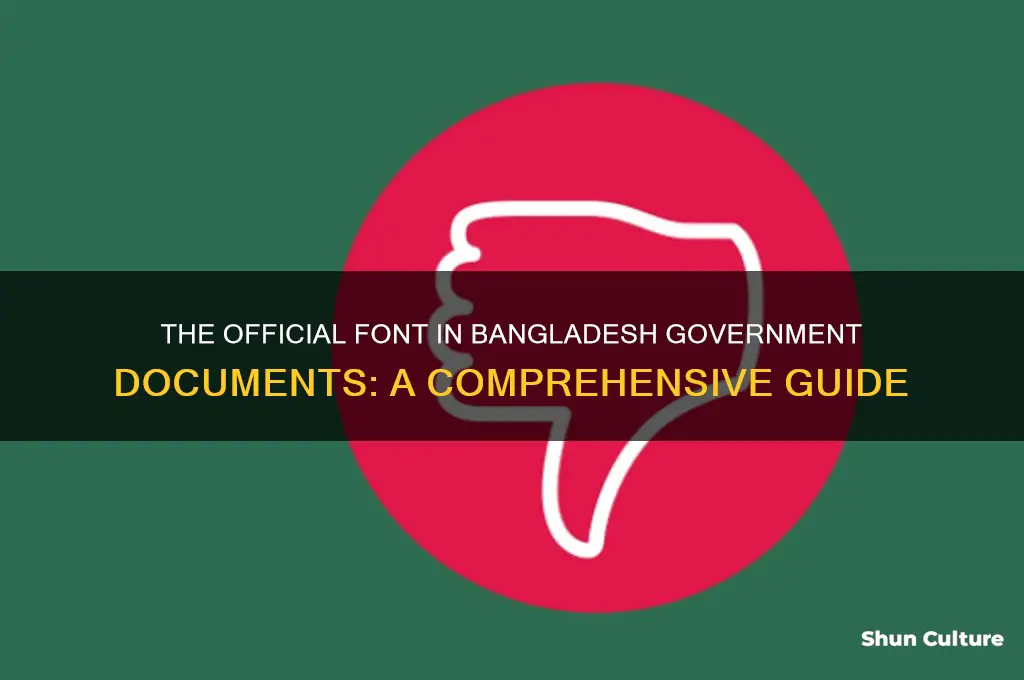 what is the official font in bangladesh government official document