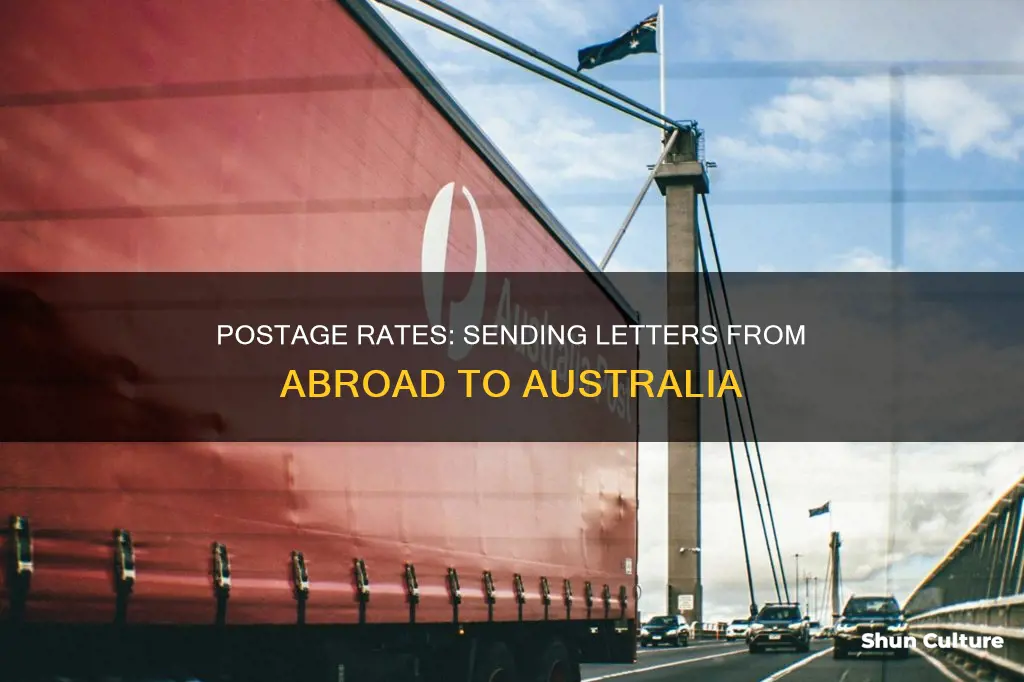what is the postage rate for a letter to australia